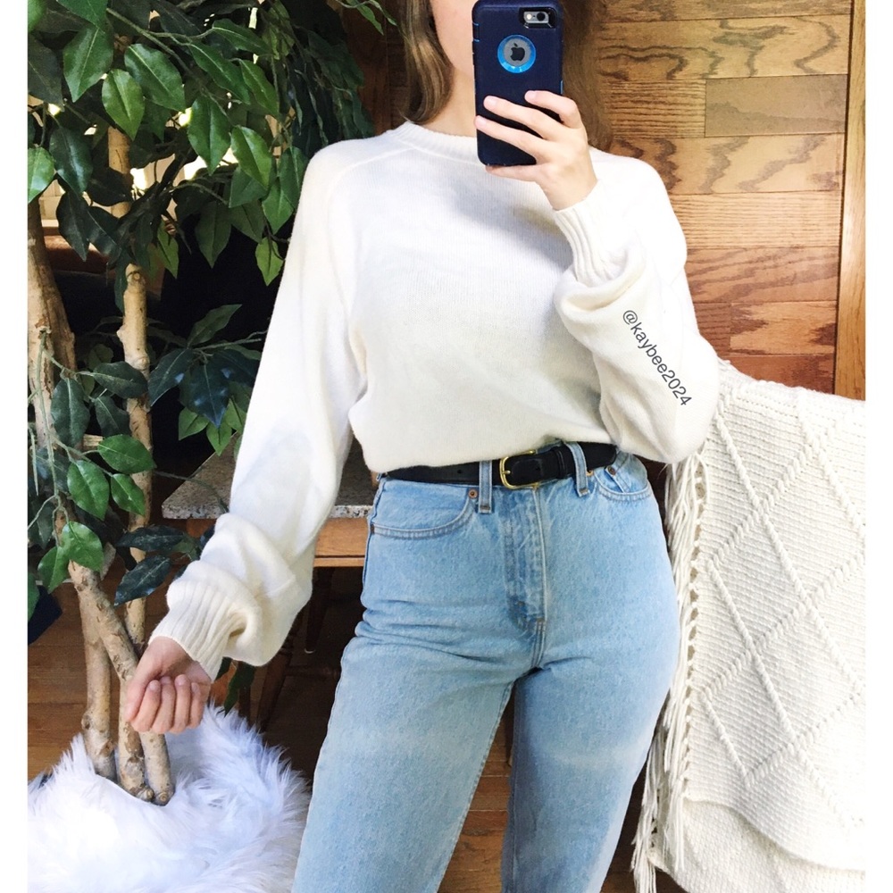 Vintage Champion Ivory Knit Sweater